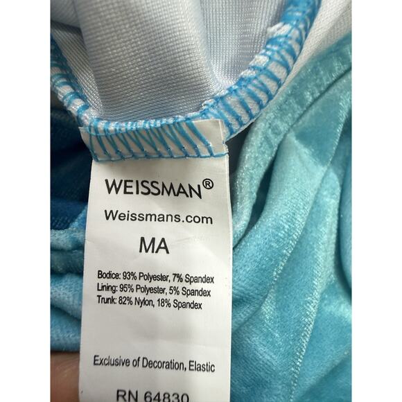 Weissman Blue Ombre Jazz Latin Dance Costume Fringe Sequin Belt Size MA - Picture 14 of 15